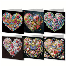 Load image into Gallery viewer, 12PCS DIY Heart Flower Diamond Art Greeting Cards Diamond Art Handmade Cards