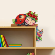Load image into Gallery viewer, 2Pcs Bee Ladybug Diamond Painting Door Corner Sign 5D DIY Wooden Door Topper