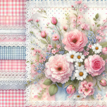 Load image into Gallery viewer, Pink Plaid Flowers 30*30CM(Canvas) Full Round Drill Diamond Painting
