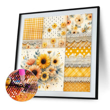 Load image into Gallery viewer, Orange Plaid Flowers 30*30CM(Canvas) Full Round Drill Diamond Painting