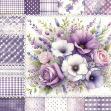 Load image into Gallery viewer, Purple Plaid Flowers 30*30CM(Canvas) Full Round Drill Diamond Painting