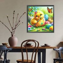 Load image into Gallery viewer, Easter Paintbrush Yellow Chicken 40*40CM(Canvas) Full Round Drill Diamond Painting