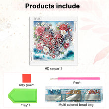Load image into Gallery viewer, Valentine'S Day Heart Flowers 30*30CM(Canvas) Partial Special Shaped Drill Diamond Painting