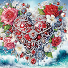 Load image into Gallery viewer, Valentine'S Day Heart Flowers 30*30CM(Canvas) Partial Special Shaped Drill Diamond Painting