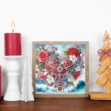 Load image into Gallery viewer, Valentine'S Day Heart Flowers 30*30CM(Canvas) Partial Special Shaped Drill Diamond Painting
