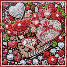 Load image into Gallery viewer, Valentine'S Day Heart Chocolates 30*30CM(Canvas) Partial Special Shaped Drill Diamond Painting
