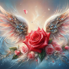Load image into Gallery viewer, Red Rose With Feather Wings 30*30CM(Canvas) Full Round Drill Diamond Painting