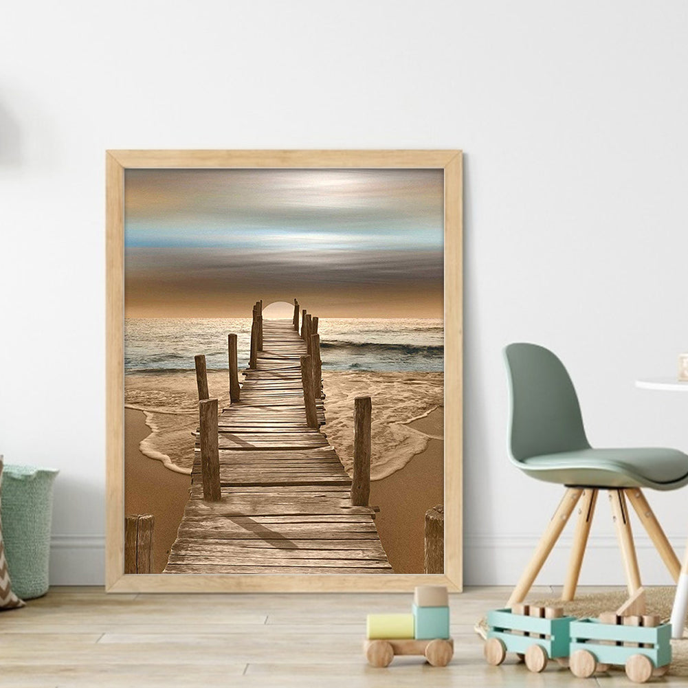 Beach - Full 14CT Counted Cross Stitch 36x46CM - Huacan