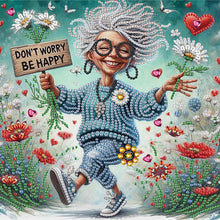 Load image into Gallery viewer, Cute Grandma 30*30CM(Canvas) Partial Special Shaped Drill Diamond Painting