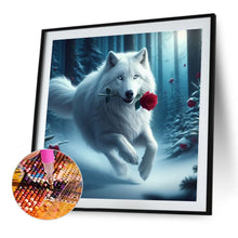 Load image into Gallery viewer, White Wolf 40*40CM(Canvas) Full Round Drill Diamond Painting