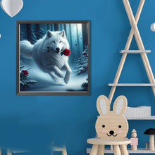 Load image into Gallery viewer, White Wolf 40*40CM(Canvas) Full Round Drill Diamond Painting