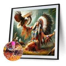 Load image into Gallery viewer, Eagle And Indian Woman 40*40CM(Canvas) Full Round Drill Diamond Painting