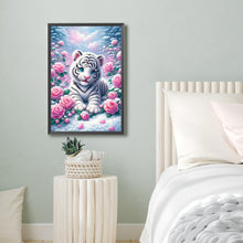 Load image into Gallery viewer, Rose, White Tiger 40*60CM(Canvas) Full Round Drill Diamond Painting