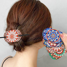 Load image into Gallery viewer, 5Pcs PU Mandala Pattern 5D DIY Diamond Hair Sticks Crafts Gifts for Women Girls