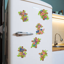 Load image into Gallery viewer, 6Pcs Acrylic Floral Cross Diamond Art Refrigerator Magnets Sticker for Beginners