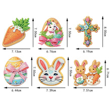Load image into Gallery viewer, 6Pcs Happy Easter Theme DIY Diamond Painting Magnets Kit for Art Crafts Gift