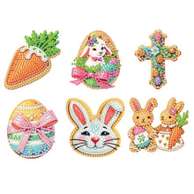 Load image into Gallery viewer, 6Pcs Happy Easter Theme DIY Diamond Painting Magnets Kit for Art Crafts Gift