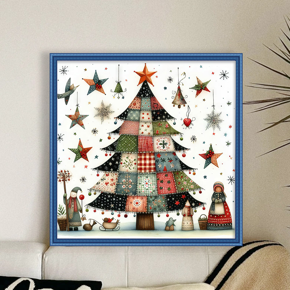 Stitched Christmas Tree - Full 11CT Counted Cross Stitch 50x50CM - Yishu