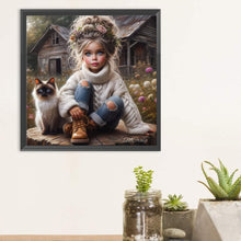 Load image into Gallery viewer, Cute Girl 30*30CM(Canvas) Full Round Drill Diamond Painting