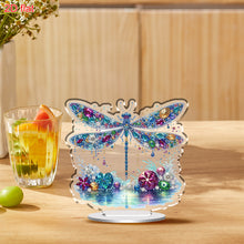 Load image into Gallery viewer, Acrylic 2D Flat Dragonfly DIY Diamond Painting Desktop Ornaments Kit for Decor