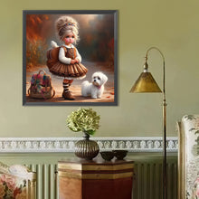 Load image into Gallery viewer, Cute Girl With Big Eyes 40*40CM(Canvas) Full Round Drill Diamond Painting