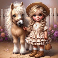 Load image into Gallery viewer, Cute Big-Eyed Girl 40*40CM(Canvas) Full Round Drill Diamond Painting