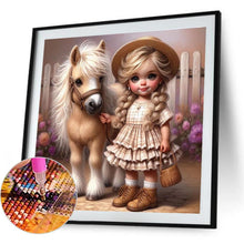Load image into Gallery viewer, Cute Big-Eyed Girl 40*40CM(Canvas) Full Round Drill Diamond Painting
