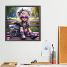 Load image into Gallery viewer, Cute Big-Eyed Girl 40*40CM(Canvas) Full Round Drill Diamond Painting