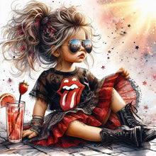 Load image into Gallery viewer, Cute Girl With Big Eyes 40*40CM(Canvas) Full Round Drill Diamond Painting