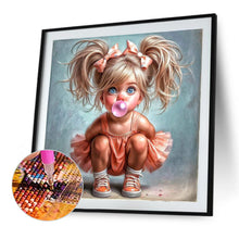 Load image into Gallery viewer, Cute Girl With Big Eyes 40*40CM(Canvas) Full Round Drill Diamond Painting