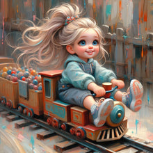 Load image into Gallery viewer, Cute Girl With Big Eyes 40*40CM(Canvas) Full Round Drill Diamond Painting