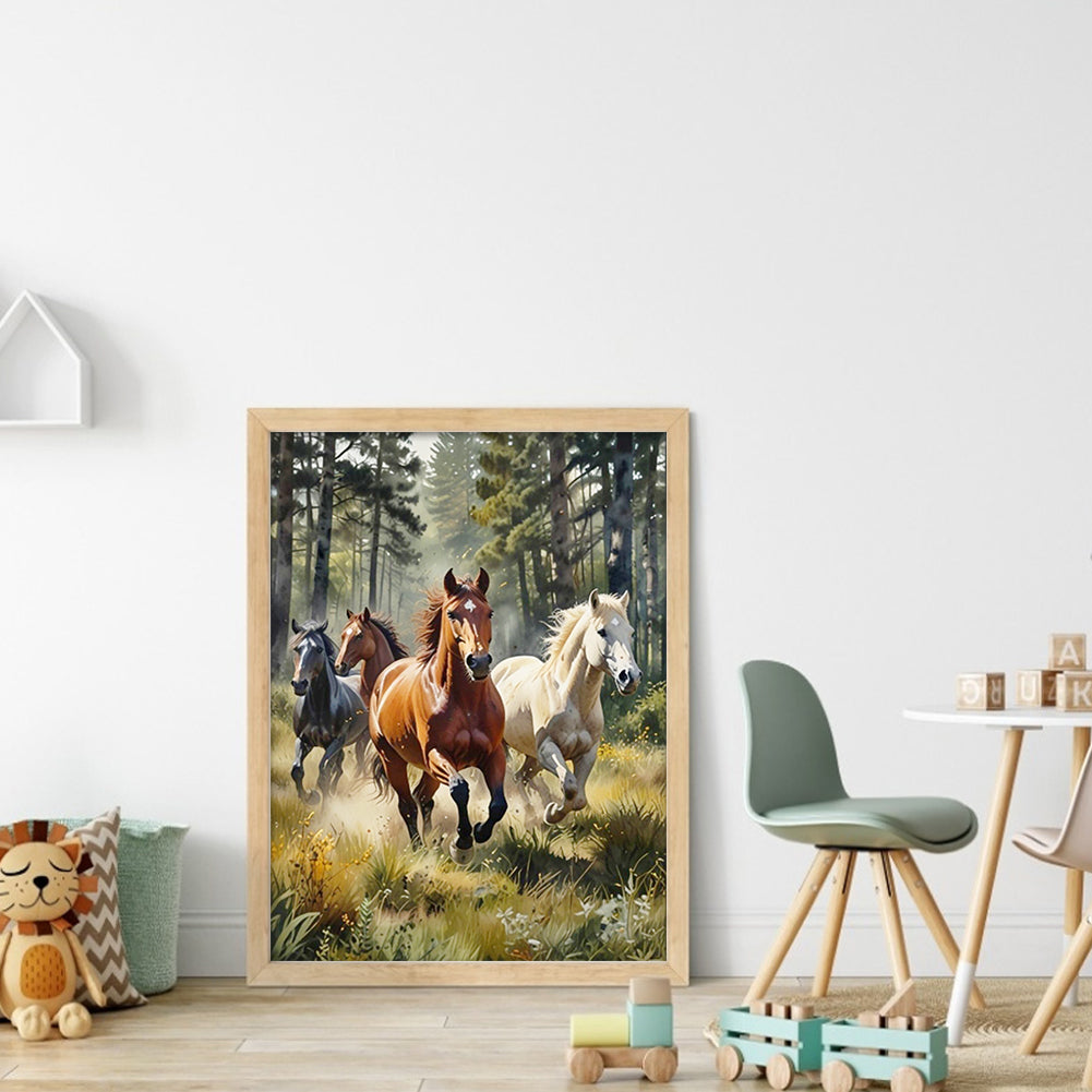 Horse - Full 11CT Stamped Cross Stitch 40x55CM - Yishu