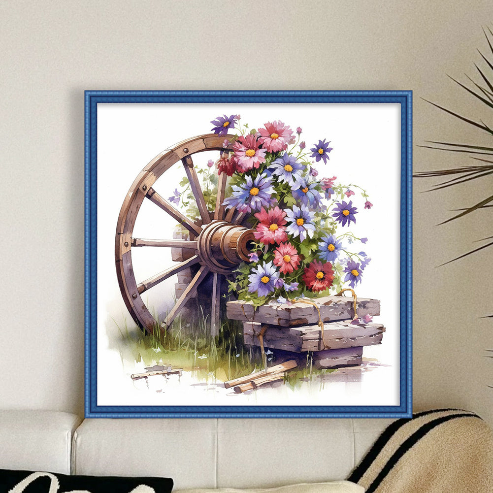 Daisy And Windmill - Full 11CT Stamped Cross Stitch 40x40CM - Band