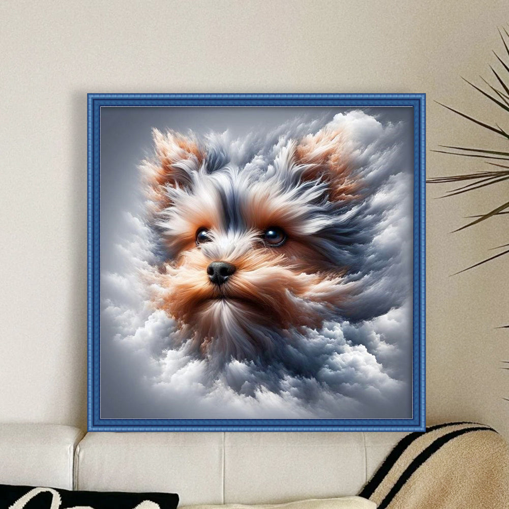 Dog Among Clouds - Full 11CT Stamped Cross Stitch 45x45CM - Huacan