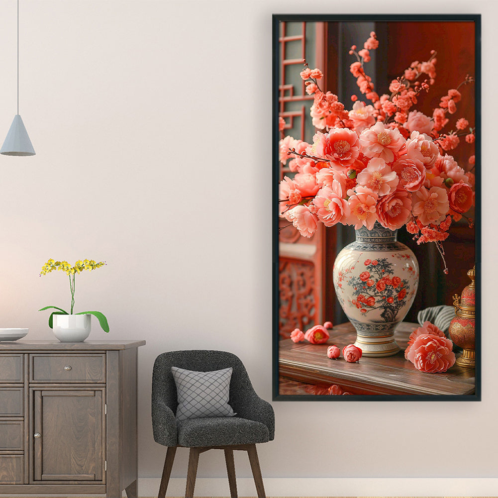 Vase - Full 14CT Stamped Cross Stitch 40x70CM - Huacan