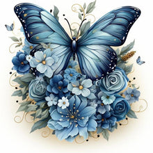 Load image into Gallery viewer, Blue Butterfly 40*40CM(Canvas) Full Round Drill Diamond Painting