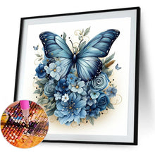 Load image into Gallery viewer, Blue Butterfly 40*40CM(Canvas) Full Round Drill Diamond Painting