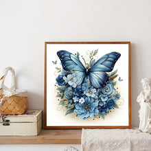 Load image into Gallery viewer, Blue Butterfly 40*40CM(Canvas) Full Round Drill Diamond Painting