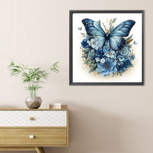 Load image into Gallery viewer, Blue Butterfly 40*40CM(Canvas) Full Round Drill Diamond Painting