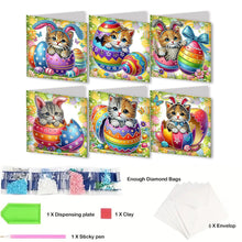 Load image into Gallery viewer, 6PCS DIY Easter Pattern Rhinestone Diamond Art Mosaic Postcards for Friends