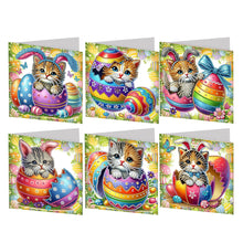 Load image into Gallery viewer, 6PCS DIY Easter Pattern Rhinestone Diamond Art Mosaic Postcards for Friends