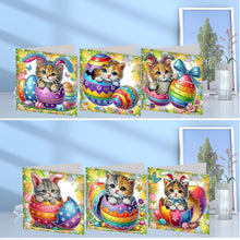 Load image into Gallery viewer, 6PCS DIY Easter Pattern Rhinestone Diamond Art Mosaic Postcards for Friends