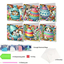 Load image into Gallery viewer, 6PCS DIY Easter Pattern Rhinestone Diamond Art Mosaic Postcards for Friends