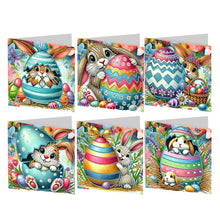 Load image into Gallery viewer, 6PCS DIY Easter Pattern Rhinestone Diamond Art Mosaic Postcards for Friends