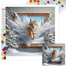 Load image into Gallery viewer, 3D Picture Frame Wolf 40*40CM(Picture) Full Square Drill Diamond Painting