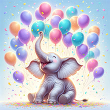 Load image into Gallery viewer, Balloon Elephant 30*30CM(Canvas) Full Round Drill Diamond Painting