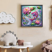 Load image into Gallery viewer, Lotus Koi 30*30CM(Canvas) Full Round Drill Diamond Painting