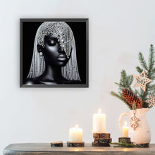 Load image into Gallery viewer, Black Pearl Lady 30*30CM(Canvas) Partial Special Shaped Drill Diamond Painting