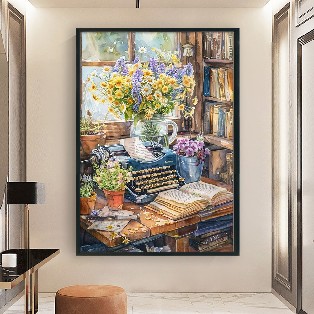 Study Scenery - Full 11CT Stamped Cross Stitch 40x60CM - Huacan