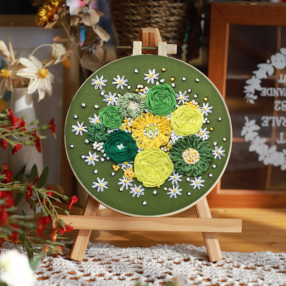 Bright Moonlight - DIY Embroidery Cross Stitch Kit with Pattern Cotton Threads Needles Hoop 30x30CM/11.81x11.81in